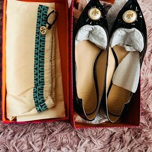 Tory Burch Black Patent Leather Flats | Brand New in Box + Dust Bag